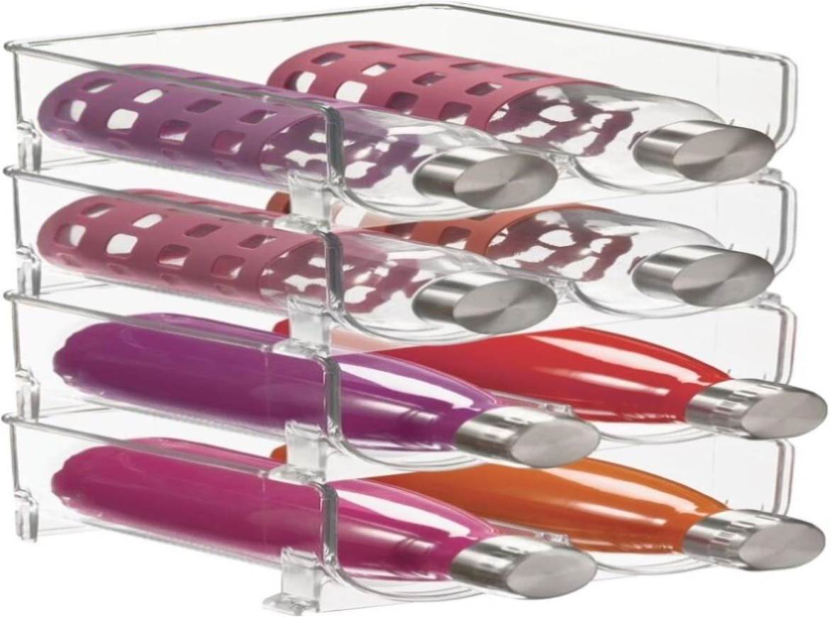 Plastic Stackable 2 Bottle Storage Holder Rack Organizer for Home ...