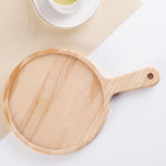SOGA 2X 7 inch Round Premium Wooden Pine Food Serving Tray Charcuterie Board Paddle Home Decor WODB107X2