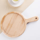 SOGA 2X 7 inch Round Premium Wooden Pine Food Serving Tray Charcuterie Board Paddle Home Decor WODB107X2