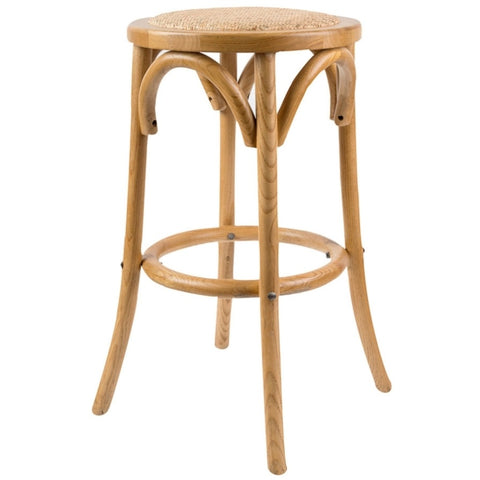 Aster Round Bar Stools Dining Stool Chair Solid Birch Timber Rattan Seat - Oak V315-VOD-CAFE-21
