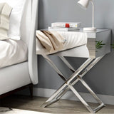 Artiss Mirrored Bedside Table Drawers Side Table Storage Nightstand Silver MOCO FUR-T-BS-MR-01-SR