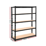 Giantz 1.8M Warehouse Racking Shelving Storage Shelf Garage Shelves Rack Steel Black WR-E-12X18-BK