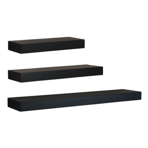 Ekkio Floating Shelf Set of 3 Black EK-WS-100-SH V227-2997101014990