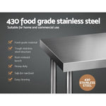 Cefito 610x610mm Stainless Steel Kitchen Bench 430 SSKB-430S-24