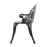Gardeon Outdoor Garden Bench Seat 100cm Cast Aluminium Patio Chair Vintage Green GB-CALU-XG1002-GN