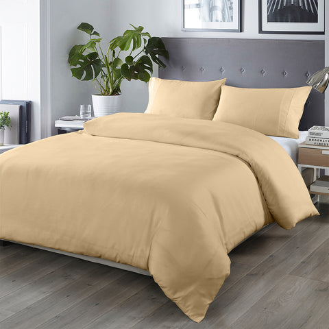 Royal Comfort Blended Bamboo Quilt Cover Sets - Oatmeal - King ABM-10002338