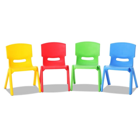 Keezi Kids Chairs Set Plastic Set of 4 Activity Study Chair 50KG KPF-CHAIR-4PC-BRGY