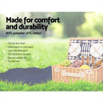 Alfresco 4 Person Picnic Basket Set Insulated Blanket PICNIC-4PPL-COOLER-NAVY