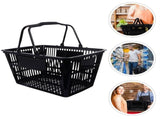 1Pc Multipurpose Black Plastic Storage Basket with Handles for Grocery and Seasoning Storage V1366-AZ2-W-19444
