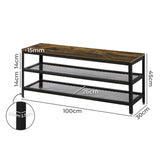 Levede 3-Tier Shoe Rack Bench 100cm EA0275-100-3