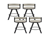 Artiss Bar Stools Set of 4 Swivel Kitchen Chair Metal Counter Beige Leather BA-TW-W0098-BGX4