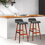 Artiss 2x Bar Stools Wooden Stool Black BENT-C-077-BKX2