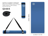 Mandala Yoga Mat Premium Bundle, Includes Yoga Mat 188cm H x 61cm W, Yoga Strap & Steel Hydration V398-MA-494MDB
