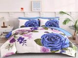 Blue Violet Rose Bloom Comforter Quilted Doona Set V745-AB011145AJ3