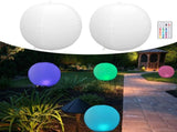 LED Solar Ball Lamp Remote Color Changing Pool Floating Light for Lawn Beach Landscape White V1294-YM0901-3111200240411