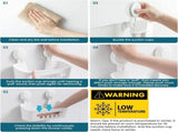 2 Pack Shower Caddy Suction Cup, Heavy-Duty Bathroom Organizer, Removable Shelves for Inside Shower, V1189-LC-AMZ-00260