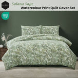 Ardor Solana Sage Watercolour Print Quilt Cover Set King V442-INT-QUILTCS-SOLANA-SAGE-KI