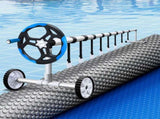 Aqua Buddy Pool Cover 600 Micron Solar Heat Blanket 10.5x4.2m w/ 5.55m Roller Blue PC-105X42-XL-DX-BL-ROLLER-BU