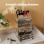 Embellir Makeup Case Acrylic Cosmetic Organizer Storage Box Jewellery Holder CASE-STAND-PLS-12DRAWER-TP