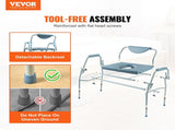 Commode Chair, Bedside Commode with Drop-Down Arms and Detachable Backrest, 5-Level Adjustable V952-WLKBSGYZD1009SMAXV0