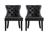 1 Set of 2 Artiss Dining Chairs Black Leather UPHO-C-DIN-1061-BKX2