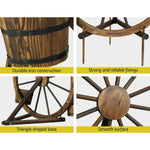 Gardeon Garden Decor Plant Stand Outdoor Ornament Wooden Wagon Wheel 80cm GD-WHEEL-SH2264-AB