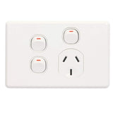 C2000 Series Classic 250V 10A Horizontal Single Switch Socket Outlet, White Electric V1202-V1-CLIC2015XXWE