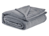 Grey Ultra-Soft Coral Fleece Blanket Lightweight Summer Throw for Office Naps, Air Conditioning, V888-ELOSUNG43133