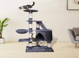 CARLA HOME 120cm Cat Tree for Indoor with Condo, Hammock & Plush Perchfor for Kittens & Adult LSB-36377