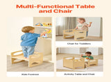 Montessori Weaning Table and Chair Set, Wooden Toddler Table and Chair Set for Aged 1-5, Adjustable V952-ETDNZY1513216DOMUV0