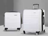 Wanderlite 20" 28" Luggage with TSA Lock Spinner Travel Suitcase Carry On Hard Shell Luggage Case LUG-ABS-LINE-2SET-WH