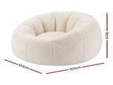 Artiss Bean Bag Chair Cover Soft Faux Fur Beanbag Cover Large Round Stuffed Animal BD-COVER-ROUND-BE