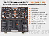 Tap and Die Set 110Pcs Metric Size M2 to M18 Bearing Steel Threading Tool V952-SZHMJZSZBY110IQY2V0