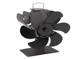 6 Blade Stove Fan Black Self Starting High Temperature Resistant Heat Powered Stove Fan for Home V1294-YM3113220248111-0421