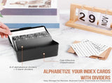 2 Set 3inchx5inch Index Card Holder with Lock, Index Card Box Organizer Storage with , for Home V1366-AZ2-W-15738