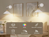 Battery Operated Sconce, Wireless Lights Set of 2, 13 RGB Colors Dimmable Battery Powered V1171-CB-WLPD-W-RGB-BO2