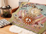 Humen Face Sun Artistic Jacquard Throw Blanket - American Style Illustrated Sofa Cover & Tapestry V888-ELOSUNG28838