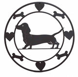 Round Dachshund Metal Wall Art 40cm V637-E522904