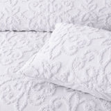 Bianca Ella White Cotton Chenille Floral Bedspread Set Single V442-BCA-BEDSPREAD-ELLA-WHITE-SB