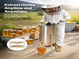 Honey Extractor, 2 Frame Manual Honey with Transparent Lid, Stainless Steel Honeycomb Drum V952-SDYMJJPBXG13SWI9S001V0