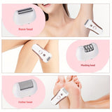 4-in-1 women's hair removal, electric epilator, shaver, foot file, trimmer, USB rechargeable, IPX6 V1347-111-56672-SKY-L