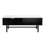 Artiss Coffee Table Drawer Storage Shelf Black FUR-S-COF07-WHBK