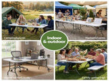 Gardeon 7PCS Outdoor Bar Set Stools Dining Chairs Table Patio Steel Bistro Set Black ODF-BARSET-BK-7STEX-ABC