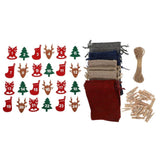 1 Set Holiday Burlap Treat Bags Advent Calendar Bags Imitation Linen Gift Holding Families Christmas V1370-AZ4-11520