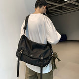 Black Gray Cross Body Bag Travel Bag Trendy Bag Hanging Accessory Durable Bag Spacious Bag V1347-127-GRA-70385