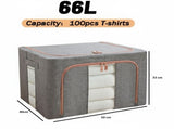 CARLA HOME 3 pack Large Clothes Storage Bins with Lids for Clothing, Bedding, Blankets, Toys V178-36307