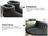 Dark Grey Flat Bottom Warm Boots, Knitted and Rubber, Non-Slip and Durable 1Pair V1370-AZ4-14286