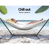 Gardeon Hammock Bed Camping Chair Outdoor Lounge Single Cotton with Stand HM-BED-KIT-C-S-CL