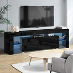 Artiss Entertainment Unit TV Cabinet LED 160cm Black Elo FURNI-L-LED-GS-TV160-BK-AB