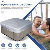 Square Grey Replacement Hot Tub Spa Cover Waterproof UV Protection, 200 x 210cm V1237-ZY-522-0086